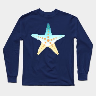 Modern Pixel Ocean Sea Star Long Sleeve T-Shirt